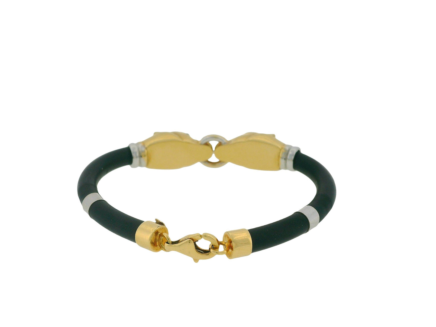 18K Yellow & White Gold Two-Panther With Sapphire Eyes Bracelet