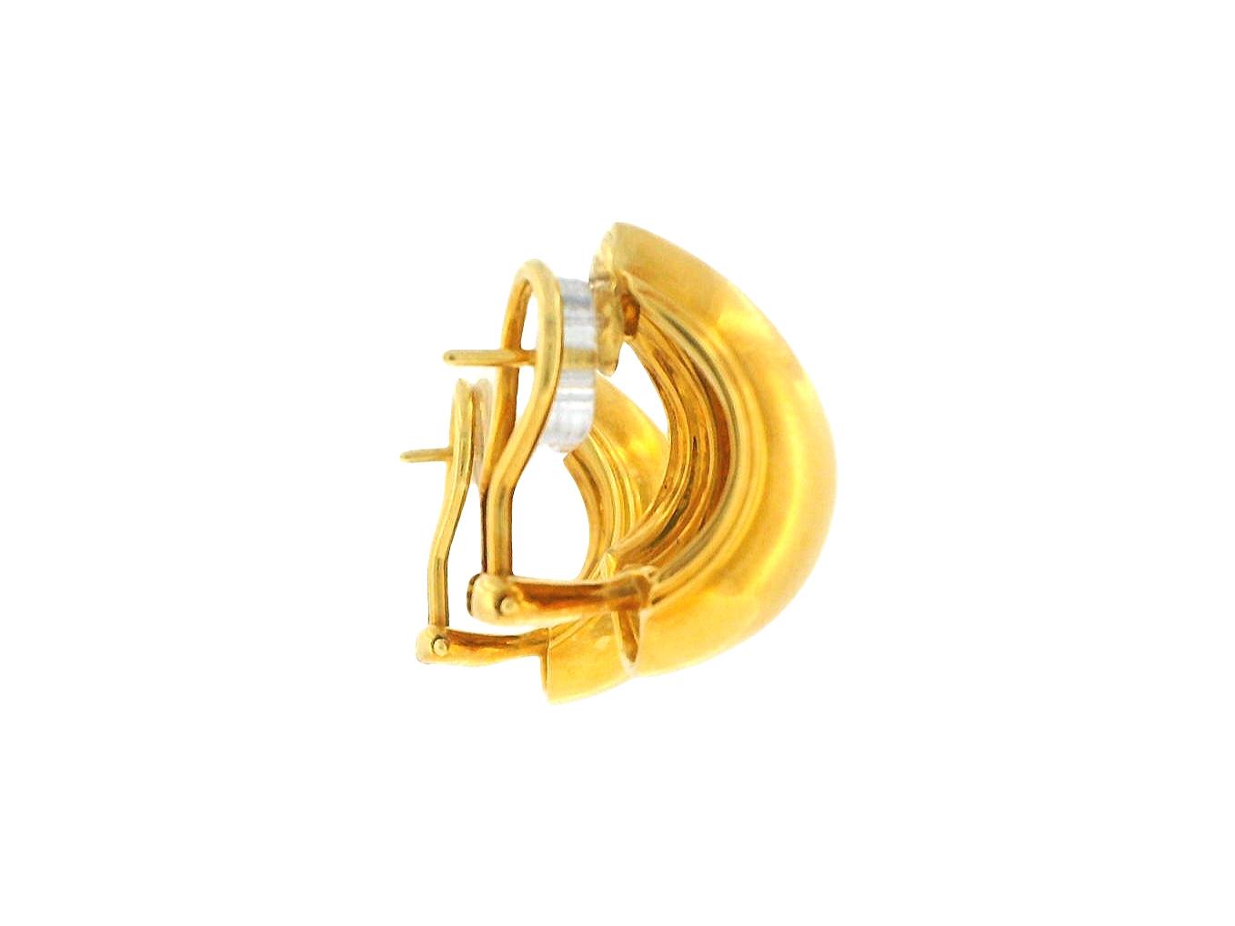 Tiffany & Co Paloma Picasso 18K Yellow Gold Half-Hoop Earrings W/Box