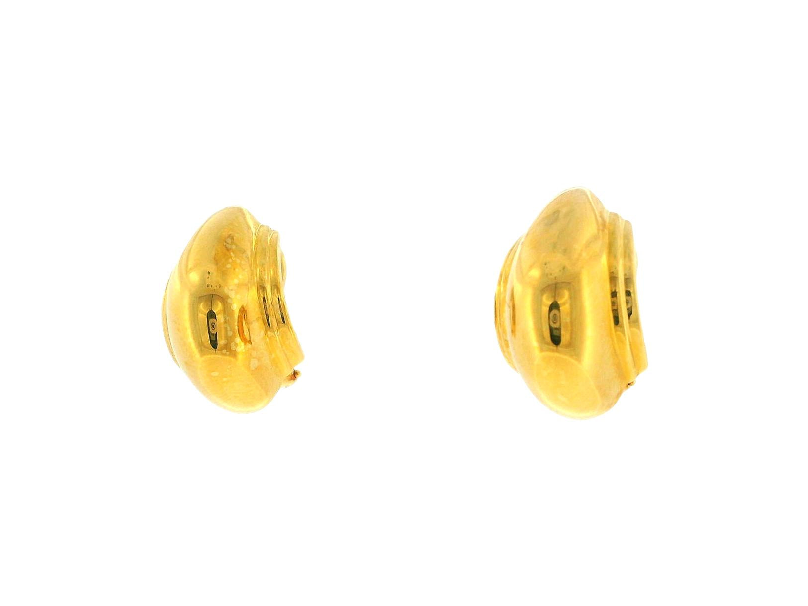 Tiffany & Co Paloma Picasso 18K Yellow Gold Half-Hoop Earrings W/Box