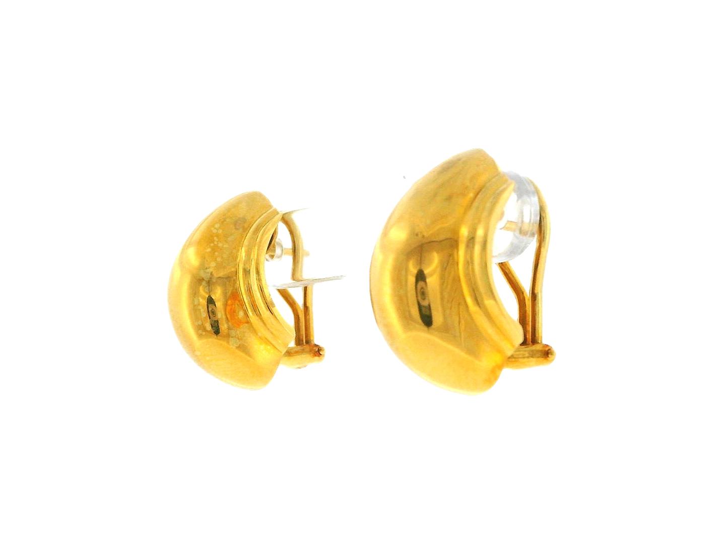 Tiffany & Co Paloma Picasso 18K Yellow Gold Half-Hoop Earrings W/Box