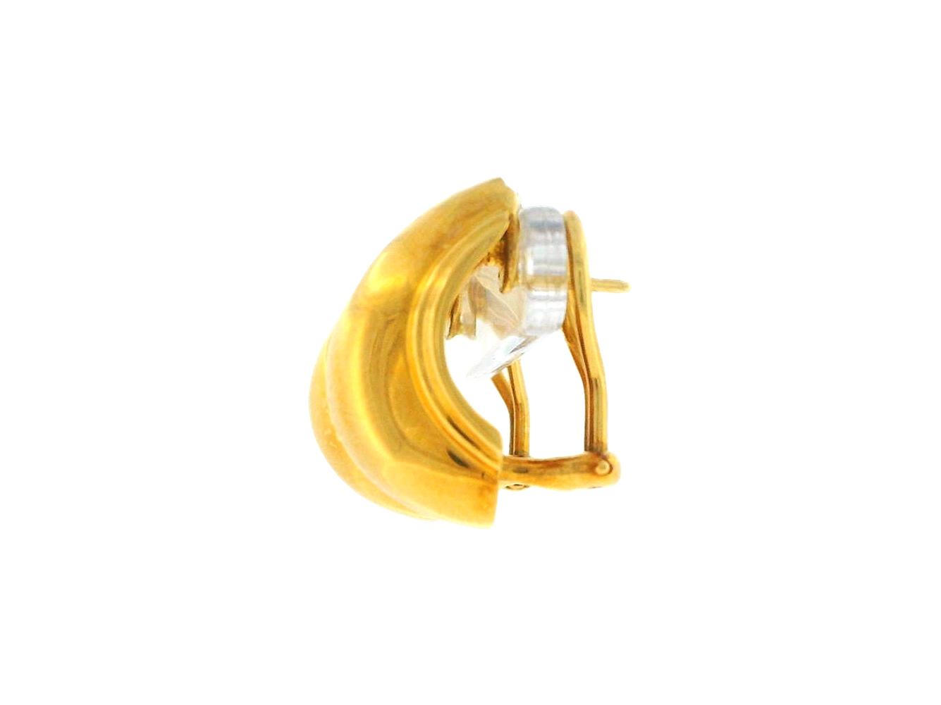 Tiffany & Co Paloma Picasso 18K Yellow Gold Half-Hoop Earrings W/Box