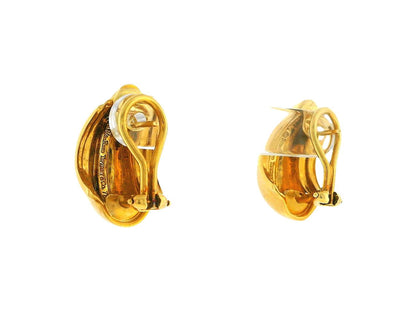 Tiffany & Co Paloma Picasso 18K Yellow Gold Half-Hoop Earrings W/Box