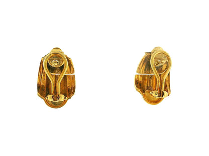 Tiffany & Co Paloma Picasso 18K Yellow Gold Half-Hoop Earrings W/Box