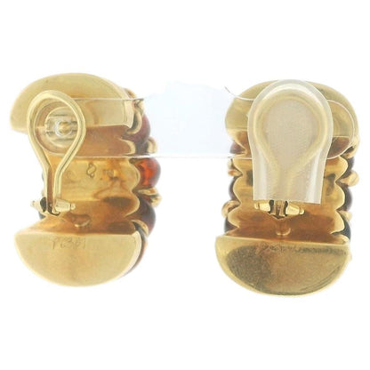 Seaman Schepps 18K Gold and Amber Shrimp Earclips