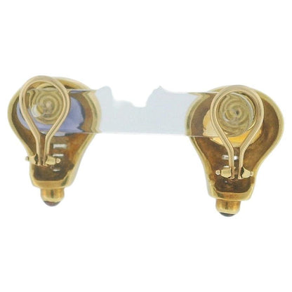18K Yellow Gold Amethyst & Citrine Diamond Clip-On Earrings