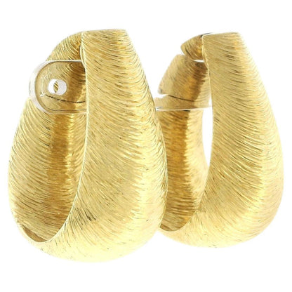 Earrings henry dunay tapered oval hoops textured 18k