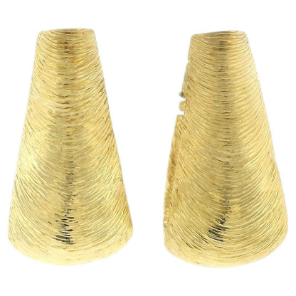 Earrings henry dunay tapered oval hoops textured 18k