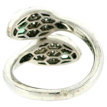 BVLGARI 18K Emerald & Diamond "Serpenti Seduttori" Ring