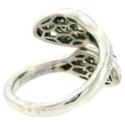 BVLGARI 18K Emerald & Diamond "Serpenti Seduttori" Ring