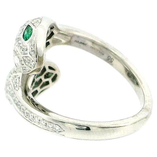 BVLGARI 18K Emerald & Diamond "Serpenti Seduttori" Ring