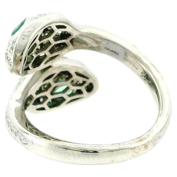 BVLGARI 18K Emerald & Diamond "Serpenti Seduttori" Ring