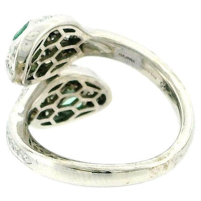 BVLGARI 18K Emerald & Diamond "Serpenti Seduttori" Ring