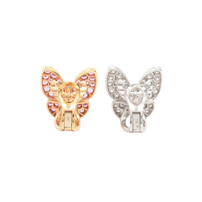 Van Cleef & Arpels Butterfly Stud Earrings 18K White Gold and 18K Rose Gold
