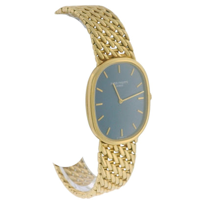 Patek Philippe 3848/17 Golden Ellipse 18k Yellow Gold Blue Dial Watch