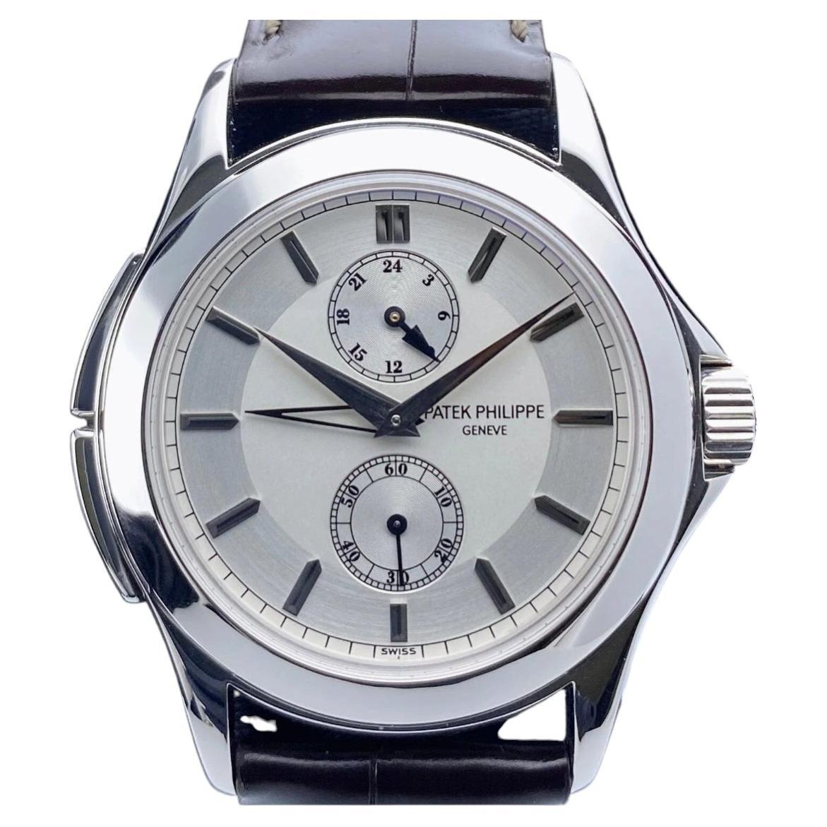Patek Philippe Calatrava Travel Time 5134P Platinum Watch W/Archives
