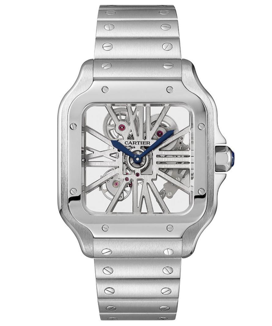 Cartier Santos De Cartier WHSA0007 Stainless Steel Skeleton Dial Box & Papers.