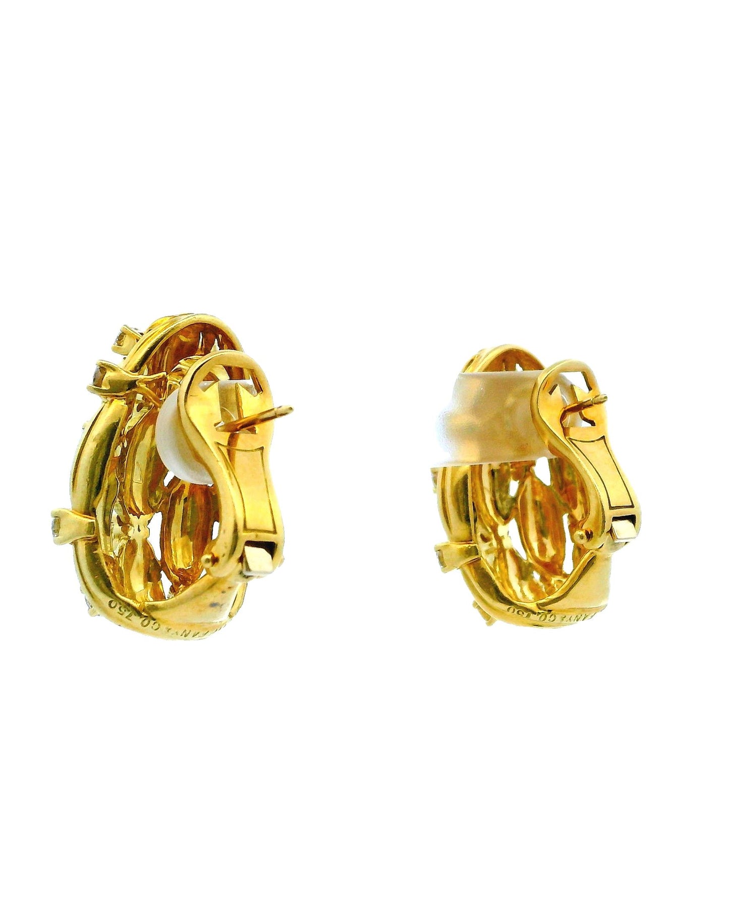 Tiffany & Co. Signature Series 18K Yellow Gold & Diamond Earrings