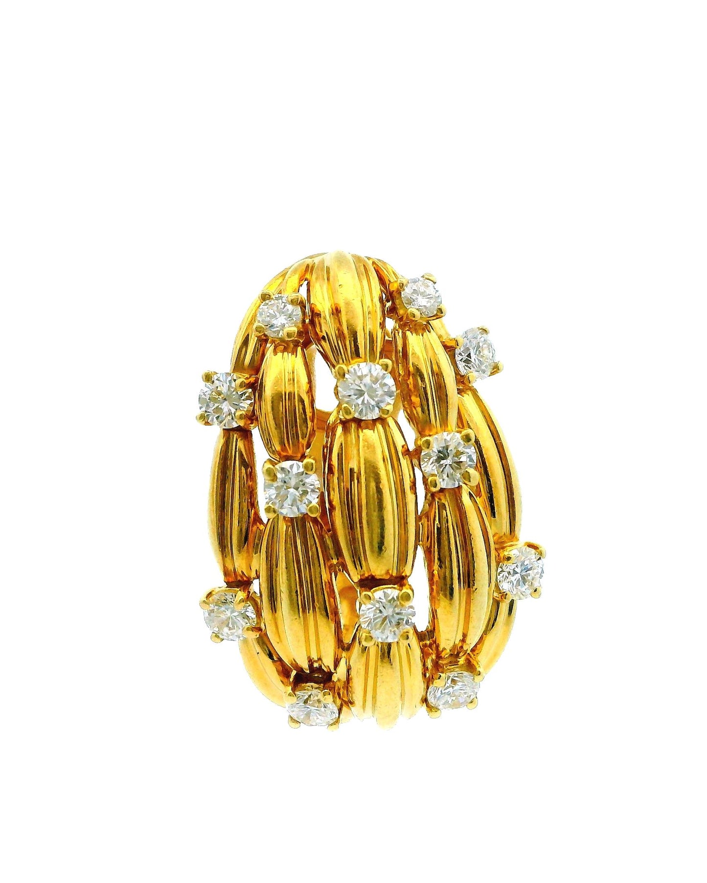 Tiffany & Co. Signature Series 18K Yellow Gold & Diamond Earrings