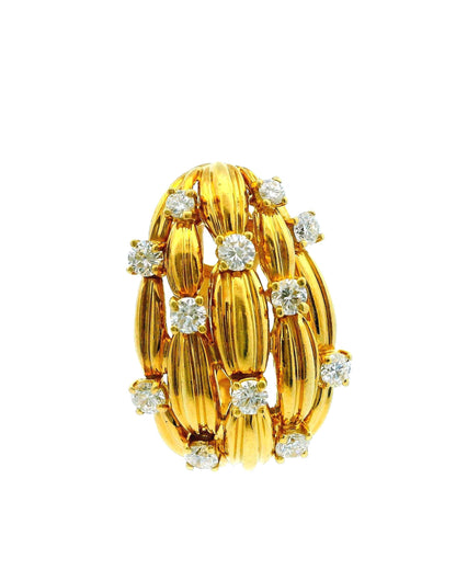 Tiffany & Co. Signature Series 18K Yellow Gold & Diamond Earrings