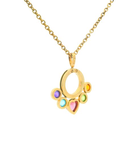 BVLGARI Allegra 18K Yellow Gold Multicolor Stone Necklace Ladies Necklace