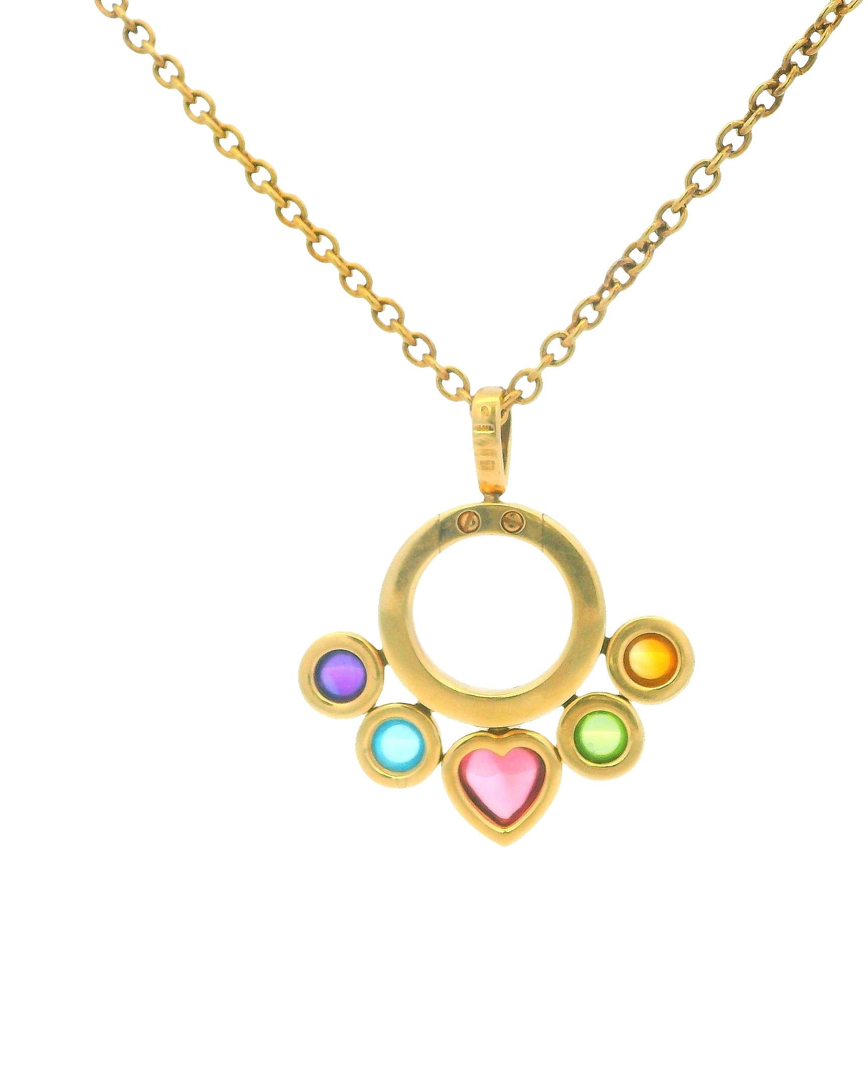 BVLGARI Allegra 18K Yellow Gold Multicolor Stone Necklace Ladies Necklace
