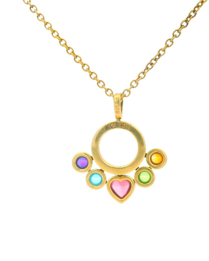 BVLGARI Allegra 18K Yellow Gold Multicolor Stone Necklace Ladies Necklace