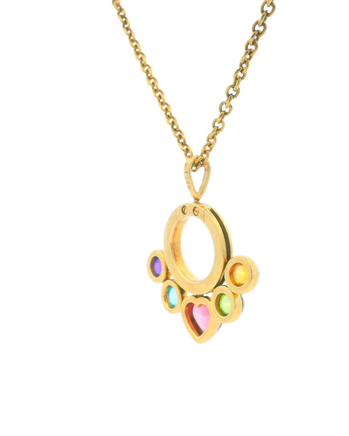 BVLGARI Allegra 18K Yellow Gold Multicolor Stone Necklace Ladies Necklace
