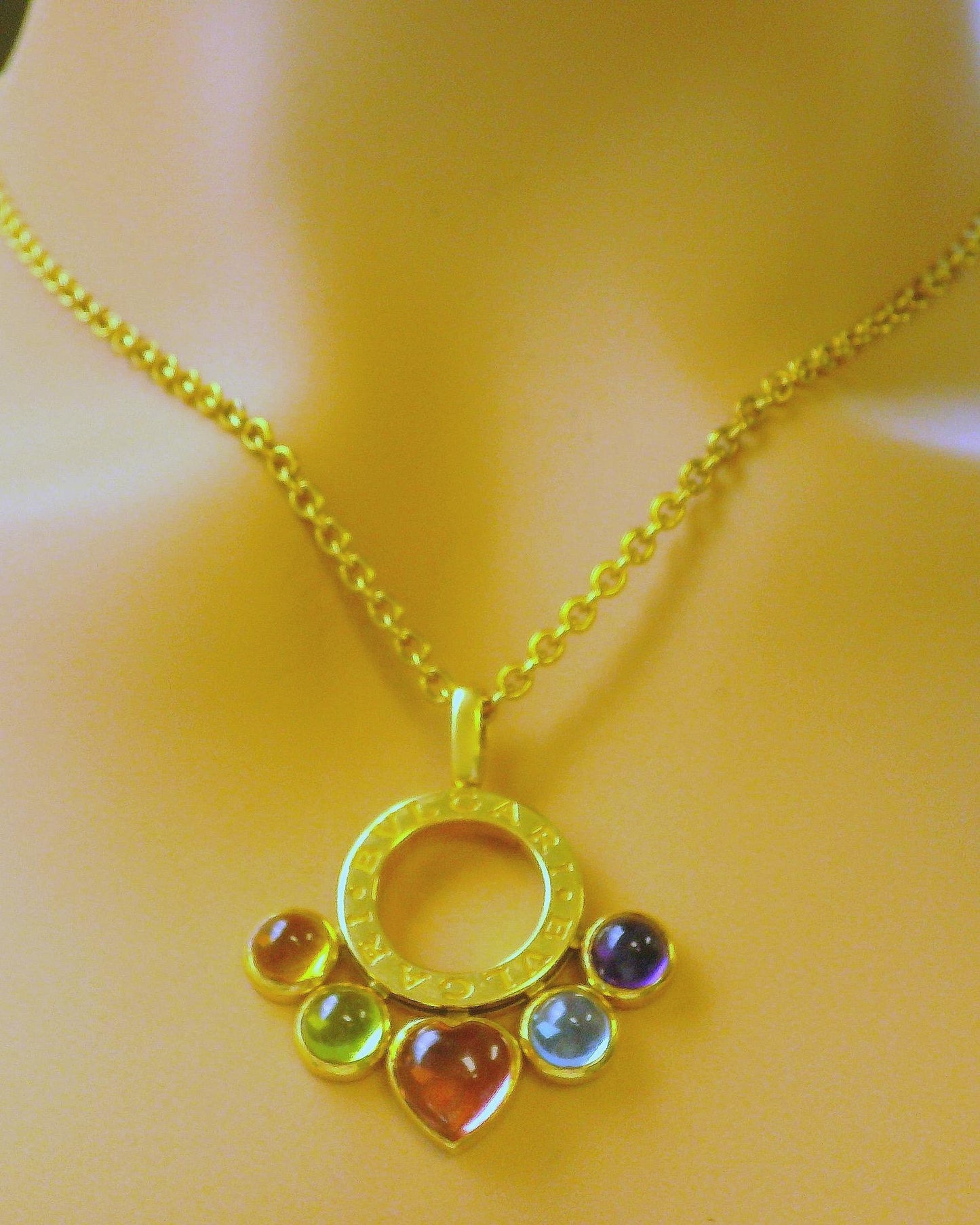 BVLGARI Allegra 18K Yellow Gold Multicolor Stone Necklace Ladies Necklace