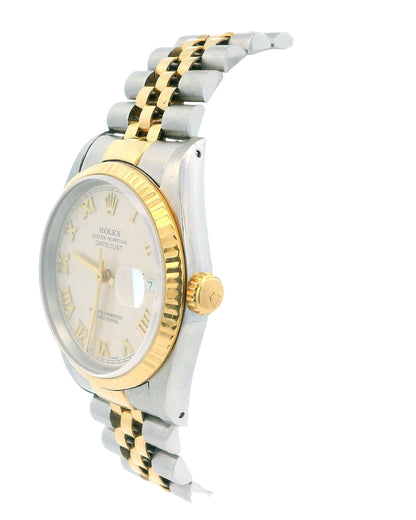 Rolex  Datejust 16233 Ivory Pyramid Dial Watch Full Set