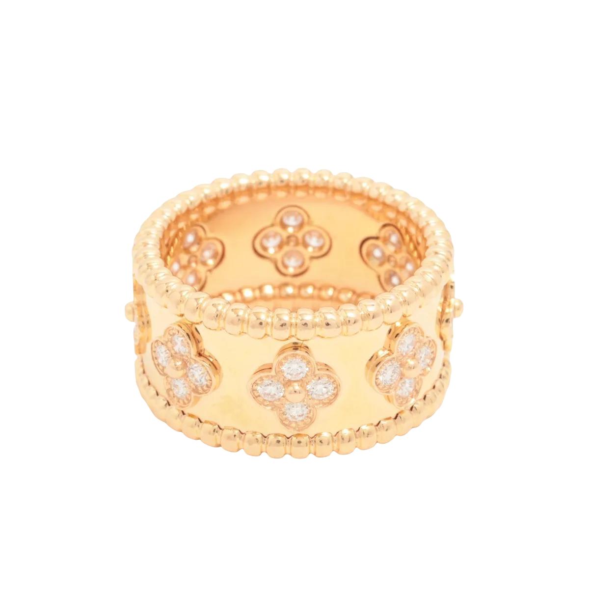 Van Cleef & Arpels Perlée Clover 18K Rose Gold Rind Size 54 W/Box