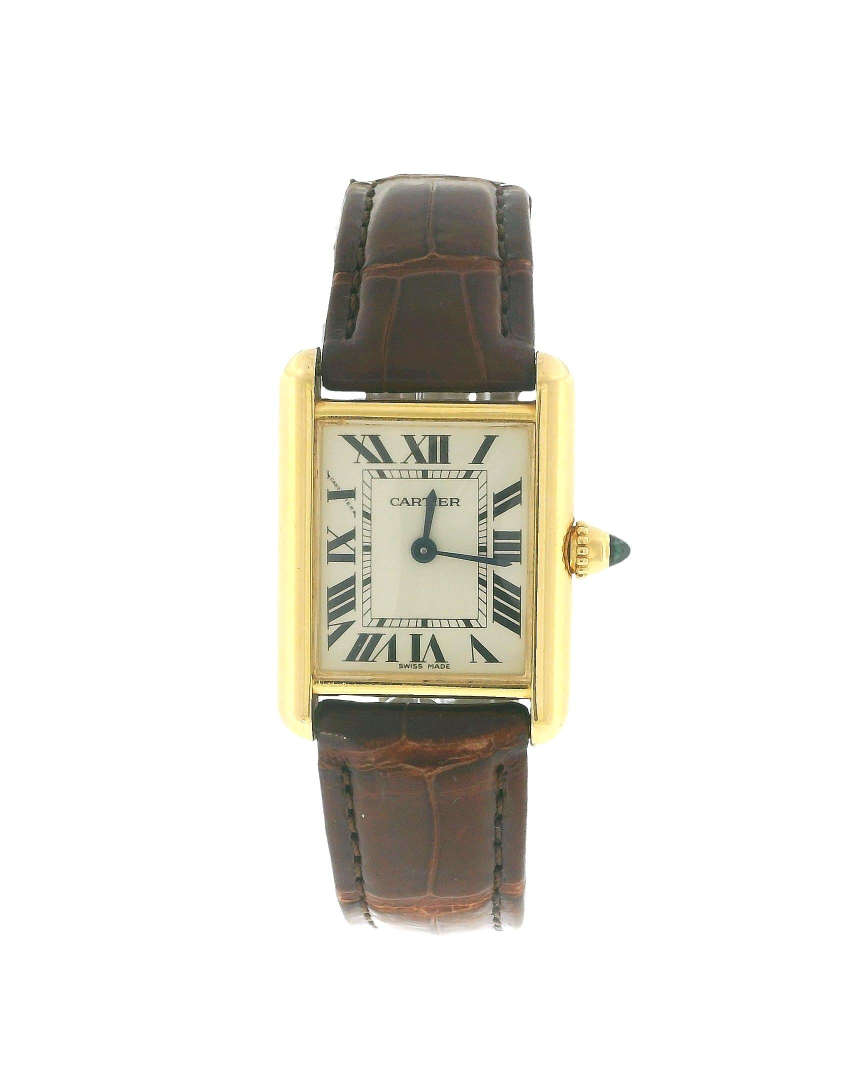 Cartier Tank Louis W1529856 18K Yellow Gold W/Receipt & Papers 2013