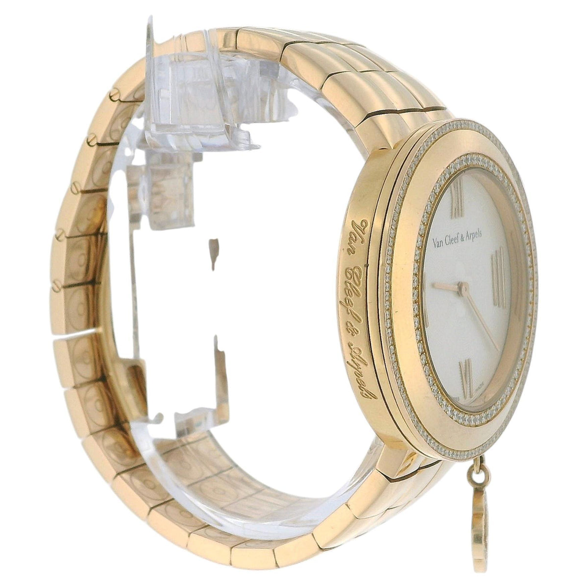Van Cleef & Arpels 18k Rose Gold Floral Charm MOP Dial Box Papers