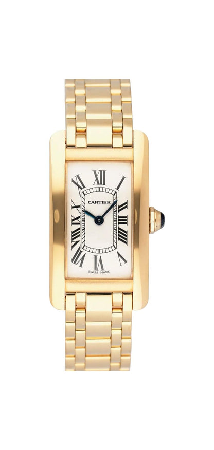 Cartier Tank Americaine W26015K2 18K Yellow Gold Ladies Watch
