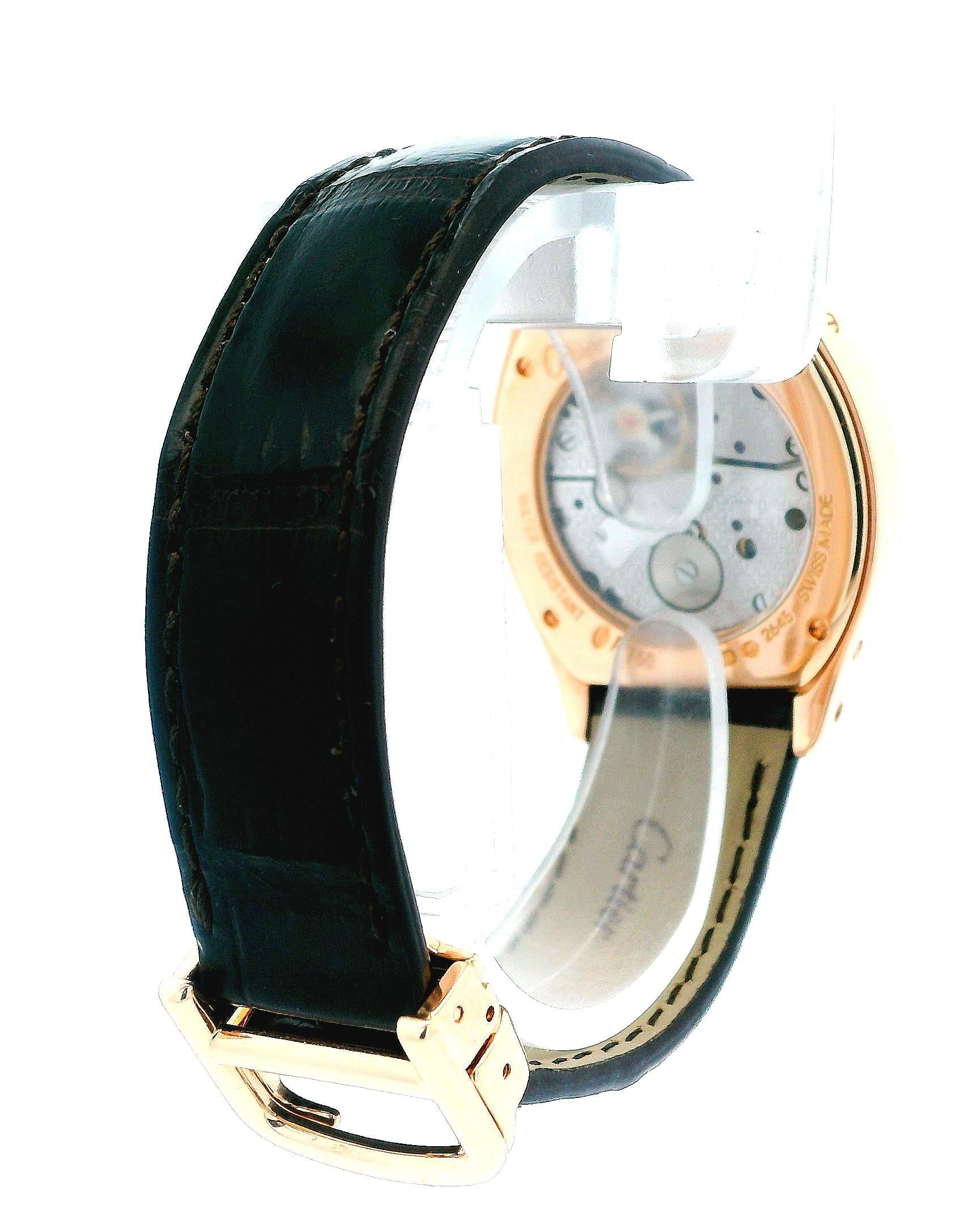 Cartier Tortue WA507031 18K Rose Gold & Diamond Bezel Ladies Watch