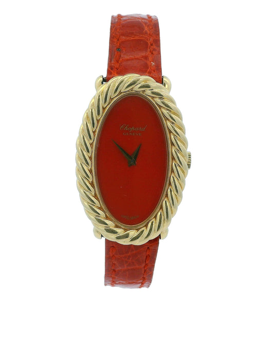 Chopard Oval Fluted Case Orange Dial & Customized Strap