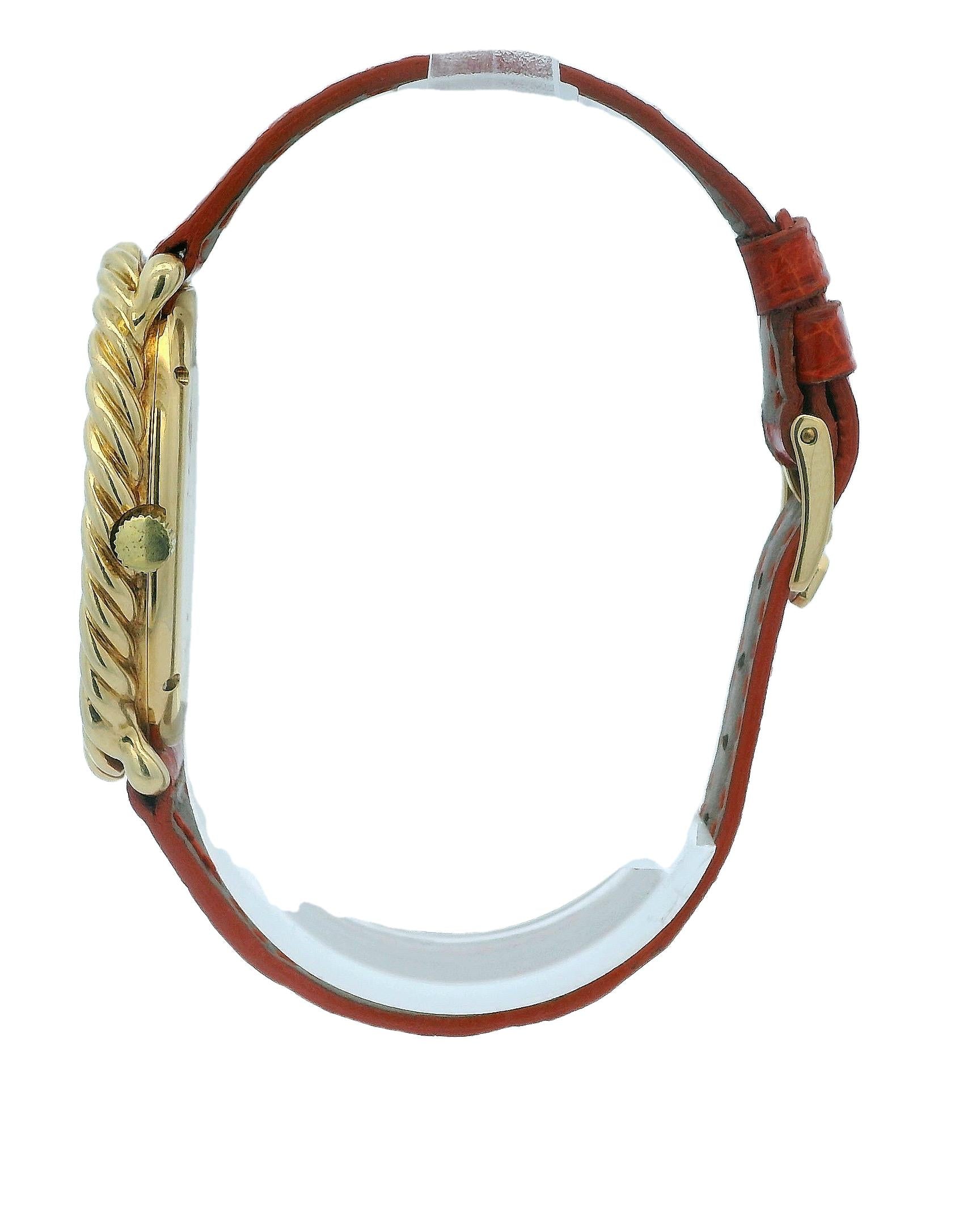 Chopard Oval Fluted Case Orange Dial & Customized Strap