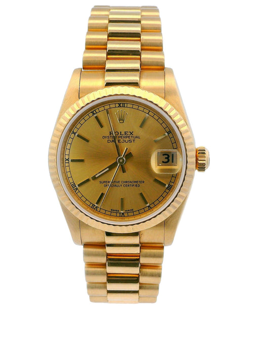 Rolex DateJust 68278 Midsize Champagne Dial Ladies Watch