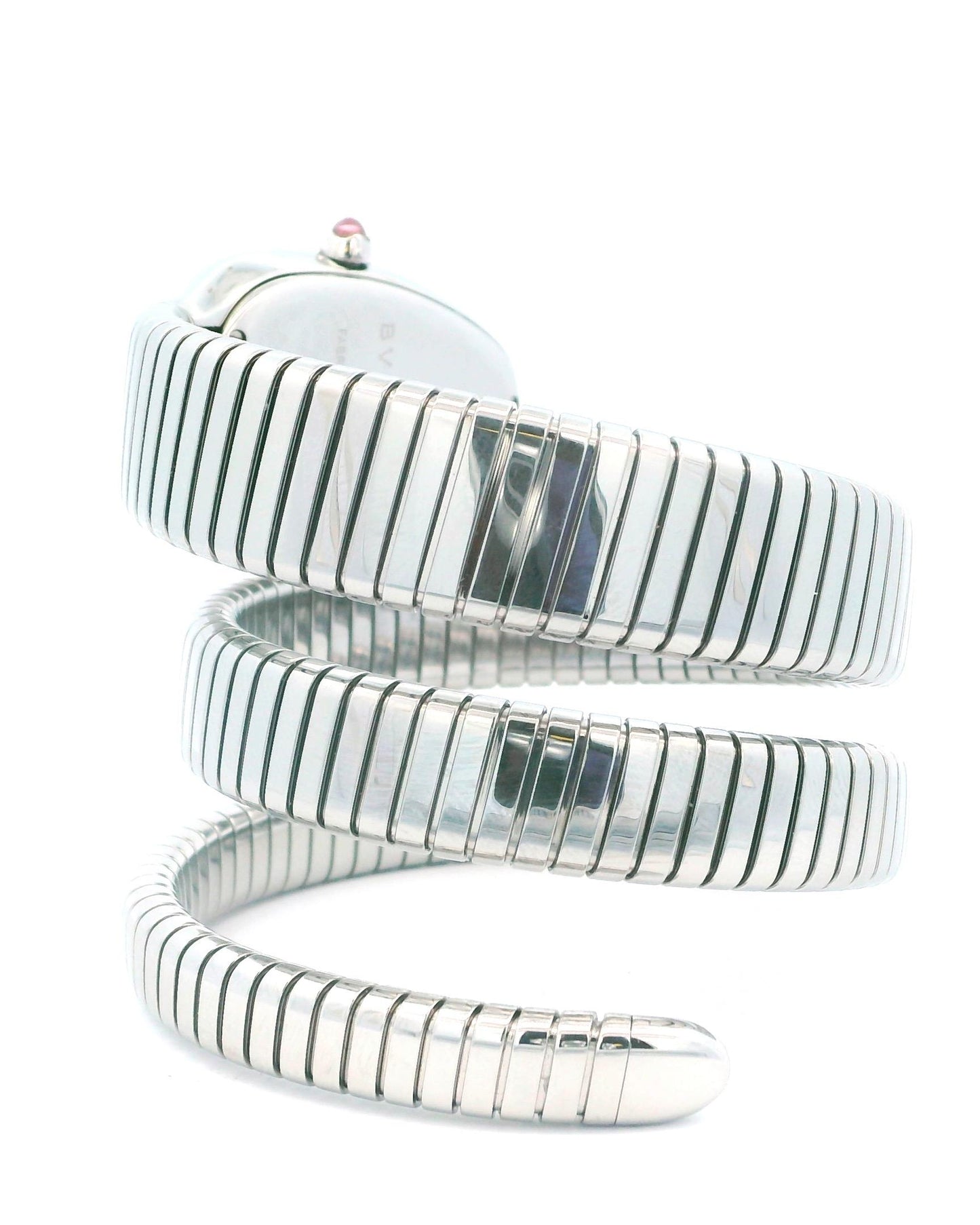 Bvlgari Serpenti Tubogas SP35S  Silver Dial & Diamond Bezel With Papers