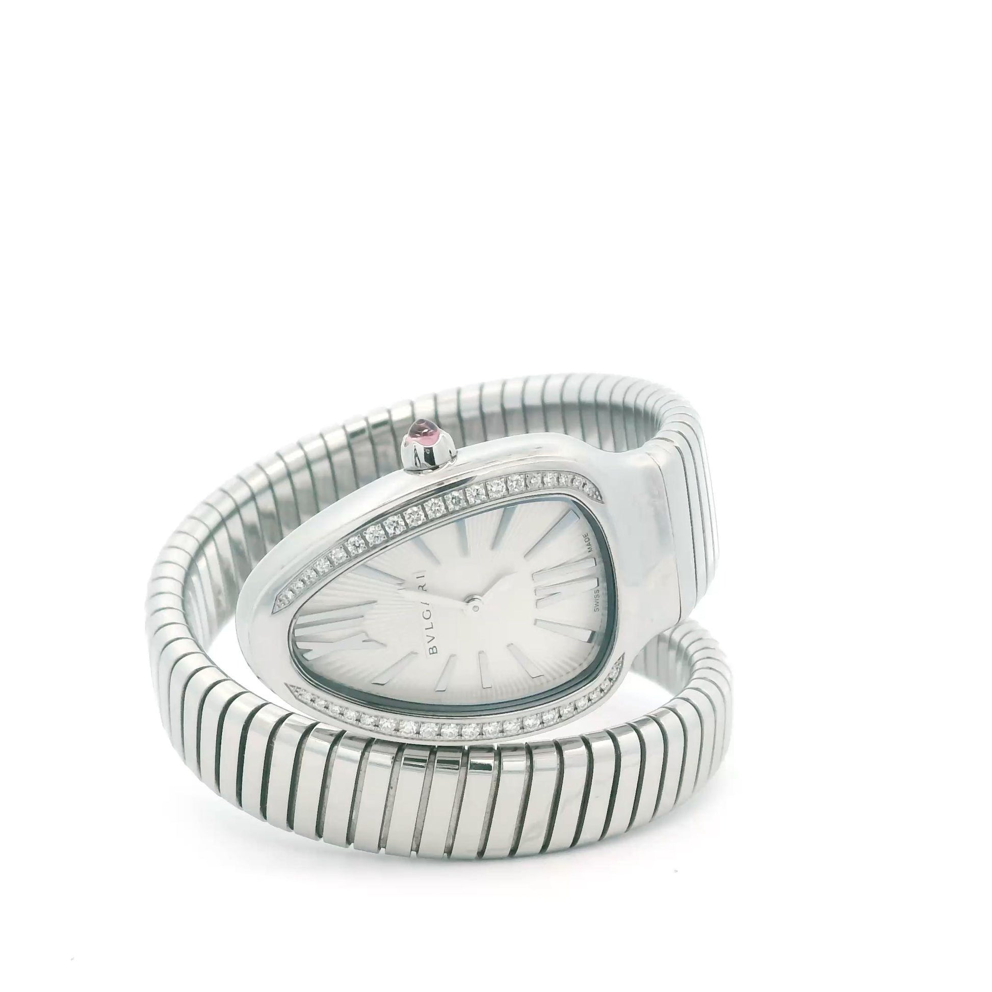 Bvlgari Serpenti SP35S Stainless Steel Diamond Bezel Ladies Watch