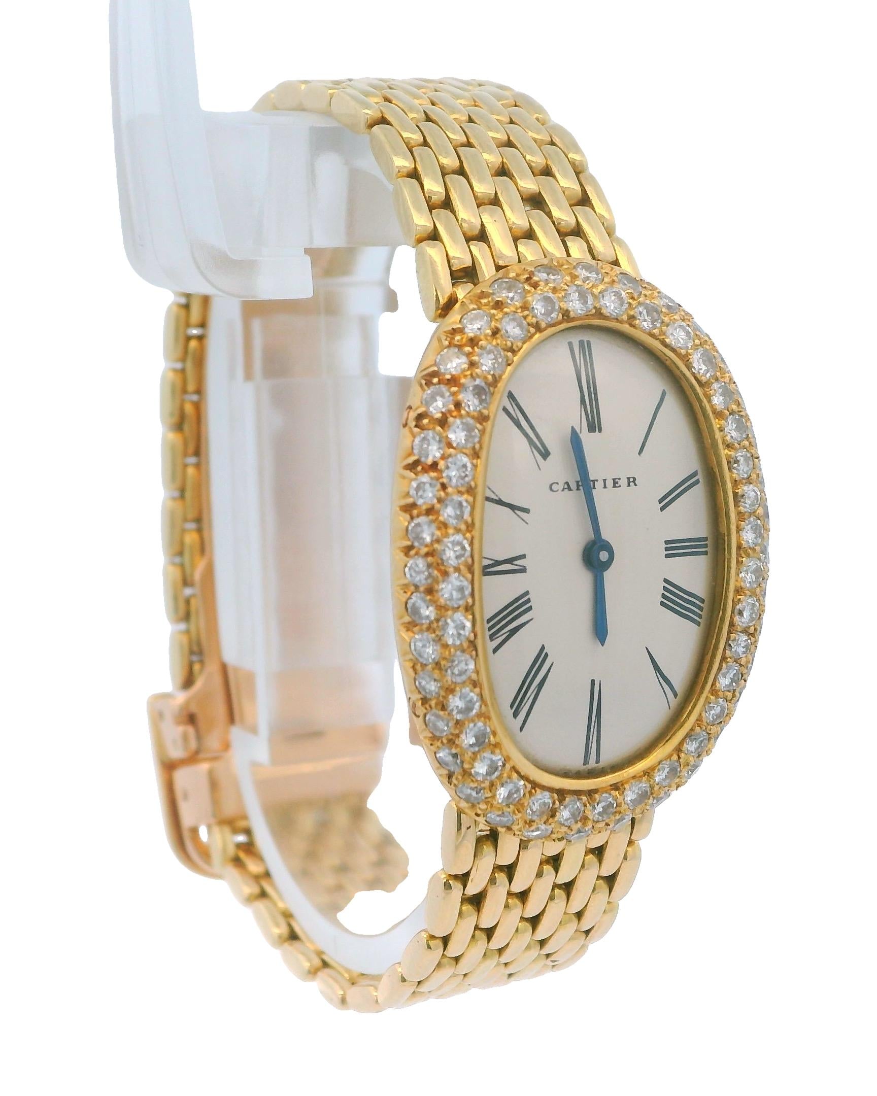 Cartier Baignoire Paris 18K Yellow Gold & Factory Diamond Gran De Ris Bracelet