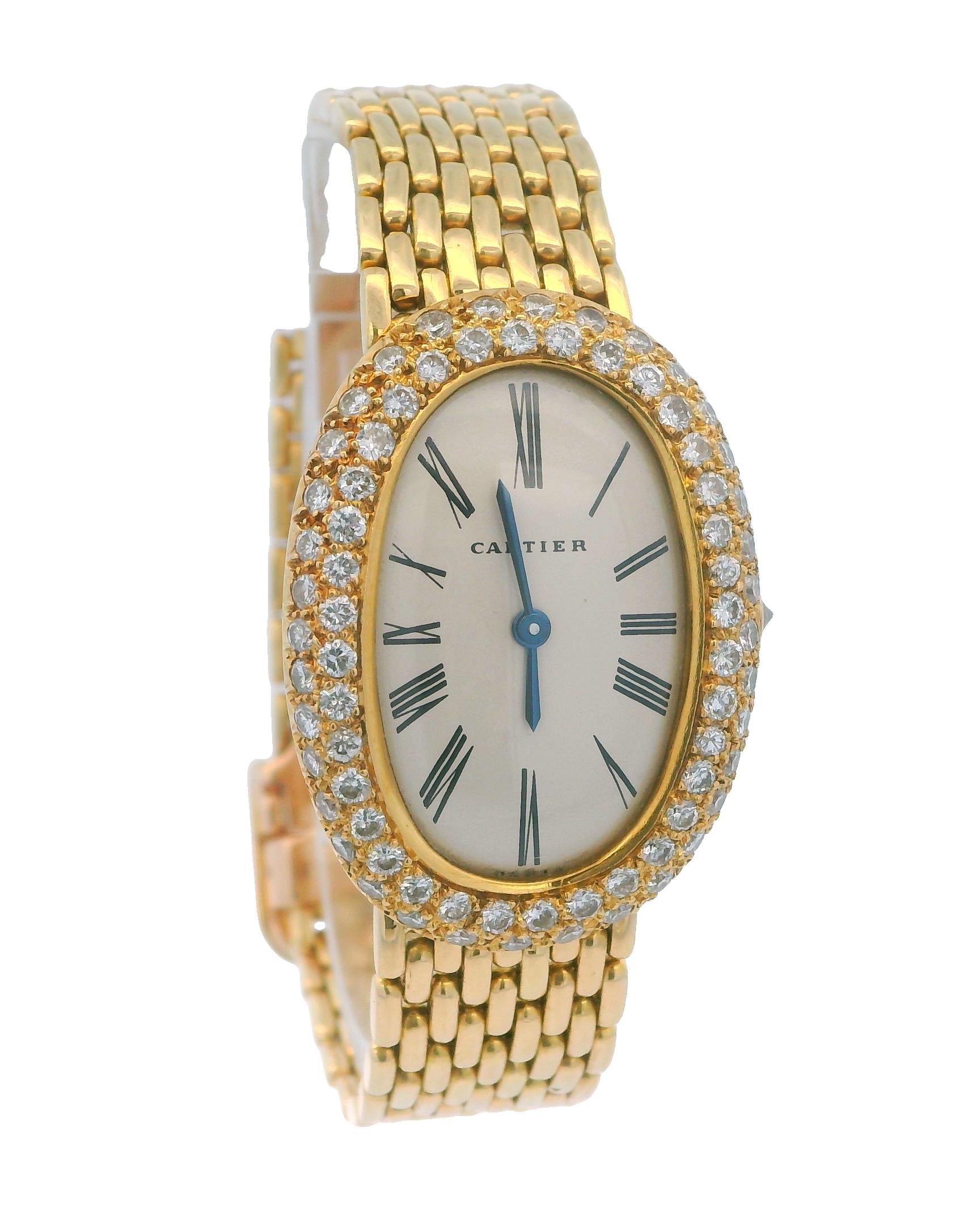 Cartier Baignoire Paris 18K Yellow Gold & Factory Diamond Gran De Ris Bracelet