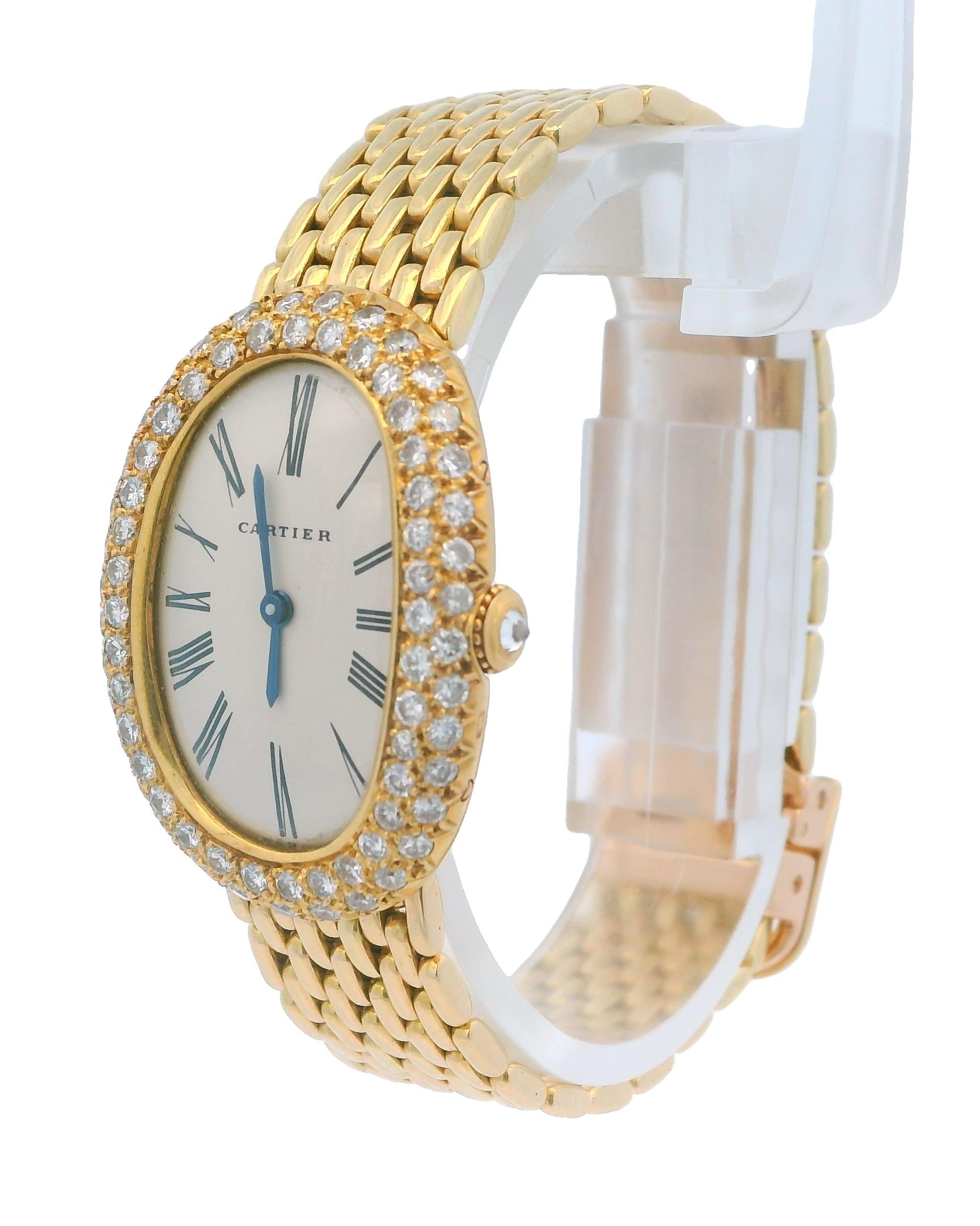 Cartier Baignoire Paris 18K Yellow Gold & Factory Diamond Gran De Ris Bracelet