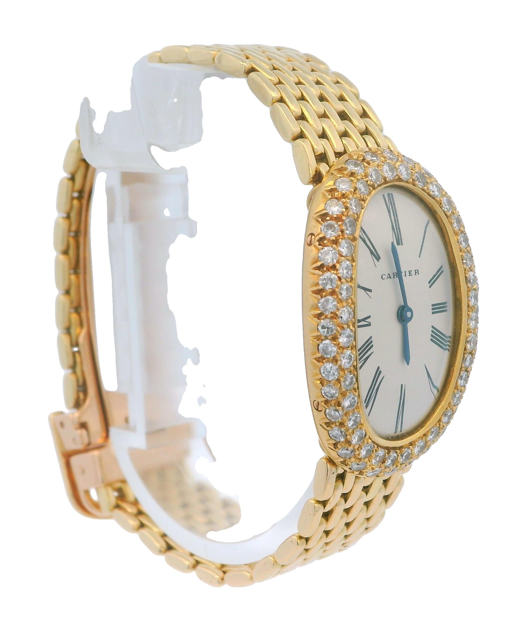 Cartier Baignoire Paris 18K Yellow Gold & Factory Diamond Gran De Ris Bracelet