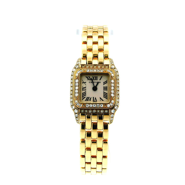 Cartier Panthere Mini WF3141B9 18K Yellow gold Diamond Ladies Watch