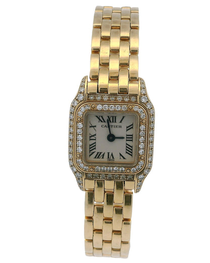 Cartier Panthere Mini WF3141B9 18K Yellow gold Diamond Ladies Watch