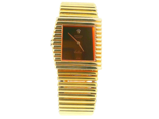 Rolex Cellini 4015 18K Yellow Gold Orange Dial Watch