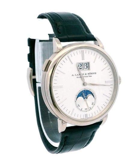 A. Lange & Söhne Saxonia Moonphase 384.026 18K White Gold Box & Papers