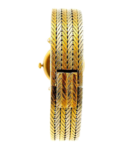 Van Cleef & Arpels Diamond Bezel Chevron Dial & 18K White & Yellow Gold Bracelet