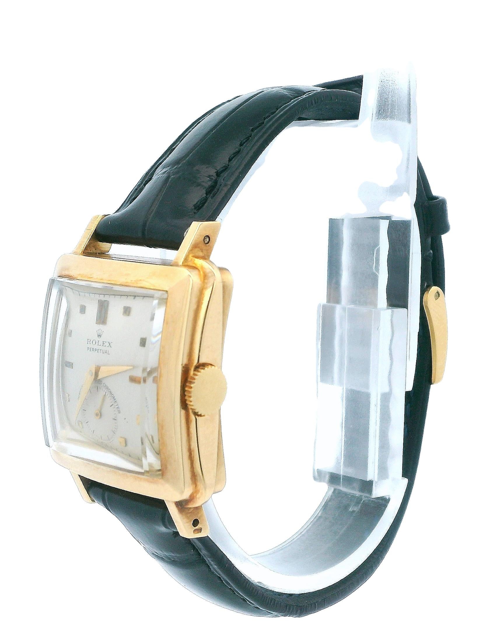 Vintage Rolex 4643 Square Bubble-back 18k Yellow Gold Original Dial