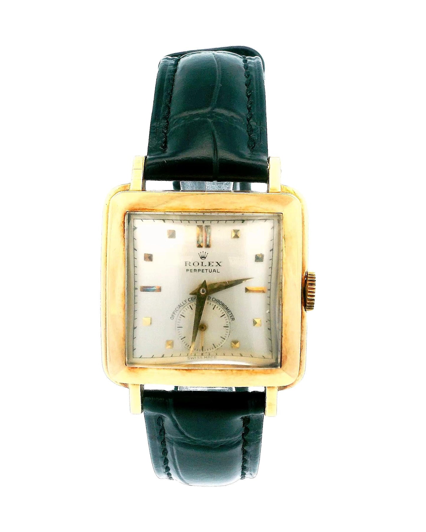 Vintage Rolex 4643 Square Bubble-back 18k Yellow Gold Original Dial